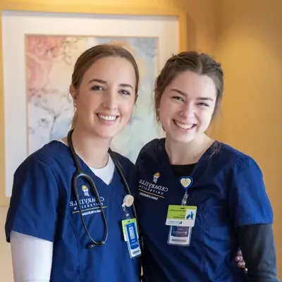 Two female nursing students.